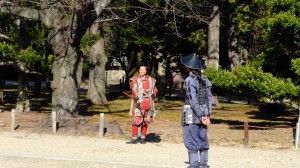 Staff dressed as samurai for visitors to take photos with