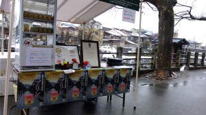 A stall selling pudding