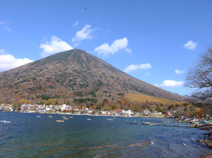Looking back on Chuzenji onsen and Mount Nantai